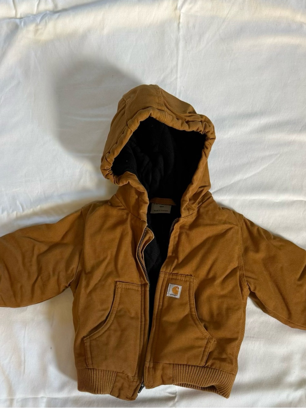 Carhartt Brown Kids Hooded Jacket with Black Lining